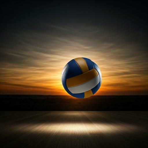 Pallone di beach volley al tramonto